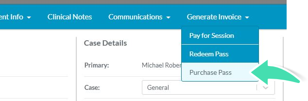 Step 3. Screenshot of Purchase Pass option in Appointment Classic View