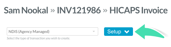 Step 4. Screenshot of Setup button within NDIS Claiming section