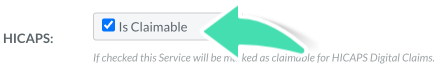 Step 3. Screenshot of Integrations section, highlighting HICAPS area Claimable button 