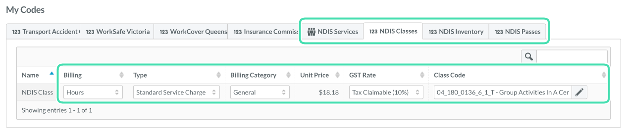 Step 8. Screenshot of NDIS Tab within HICAPS integration
