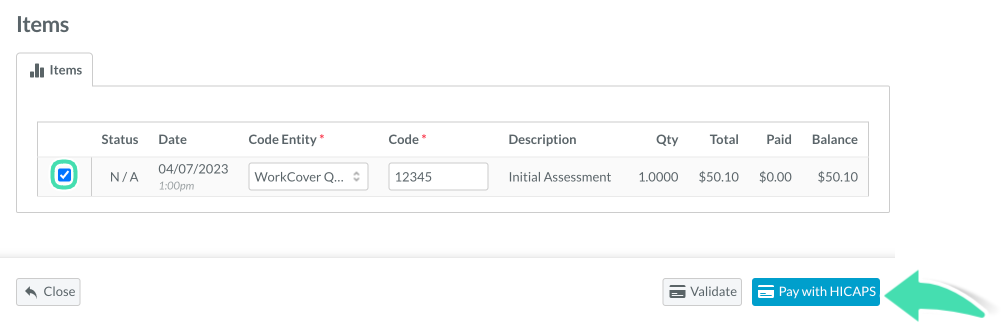 Step 7. Screenshot of Pay with HICAPS button