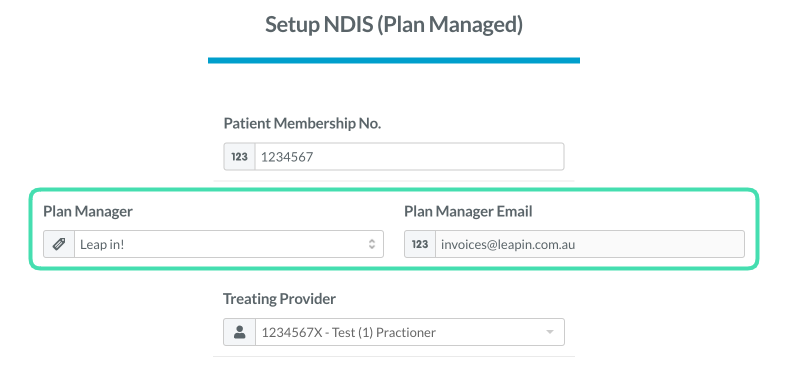 Step 6. Screenshot of Integrated Plan Manager selection within HICAPS claiming for NDIS