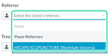 Step 7. Screenshot of Referrer list within Worksafe Victoria claiming setup