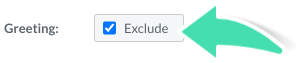 “Option to exclude default greeting when messaging client in Nookal”