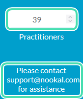 Finding a plan for more licenses in Nookal that requires user to contact nookal support team