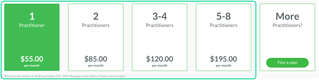 Select Subscription and license options in Nookal