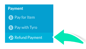 Click Refund Payment from the menu on the right