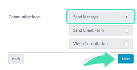 Send Message option in appointment fresh view