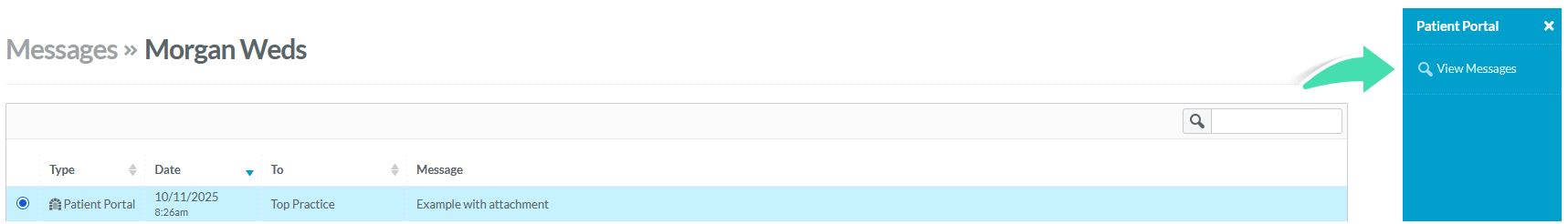 Patient portal view message