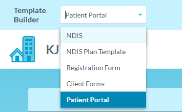 Template builder type drop-down