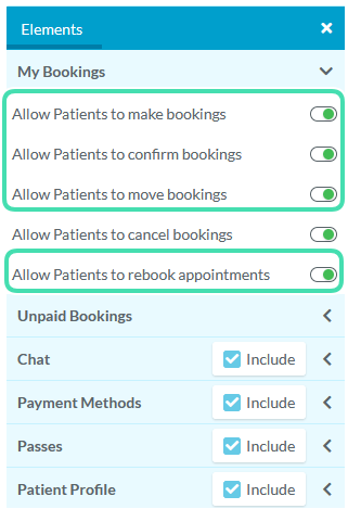 My Bookings Element
