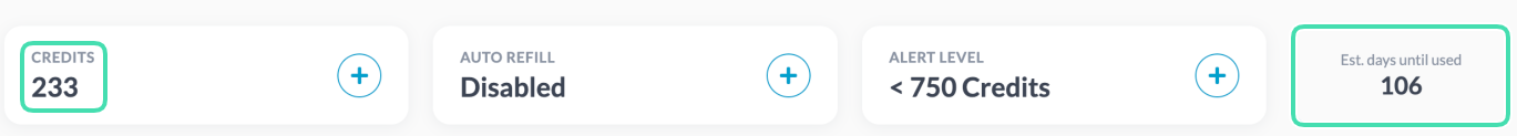 Credits section in Billing