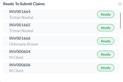 Ready to Submit Claims widget