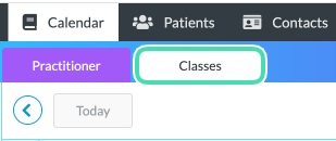 Classes tab as shown in Calendar.