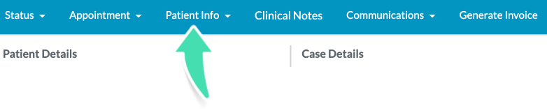 Classic View patient info popup with Patient Accounts button in Nookal