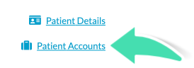 Patient Accounts page in Nookal Fresh View showing billing overview