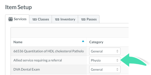 Patient Funding Item setup dropdowns