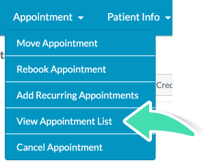 Nookal Calendar view showing weekly recurrence pattern setup for a patient booking