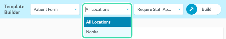Selecting locations for patient form availability