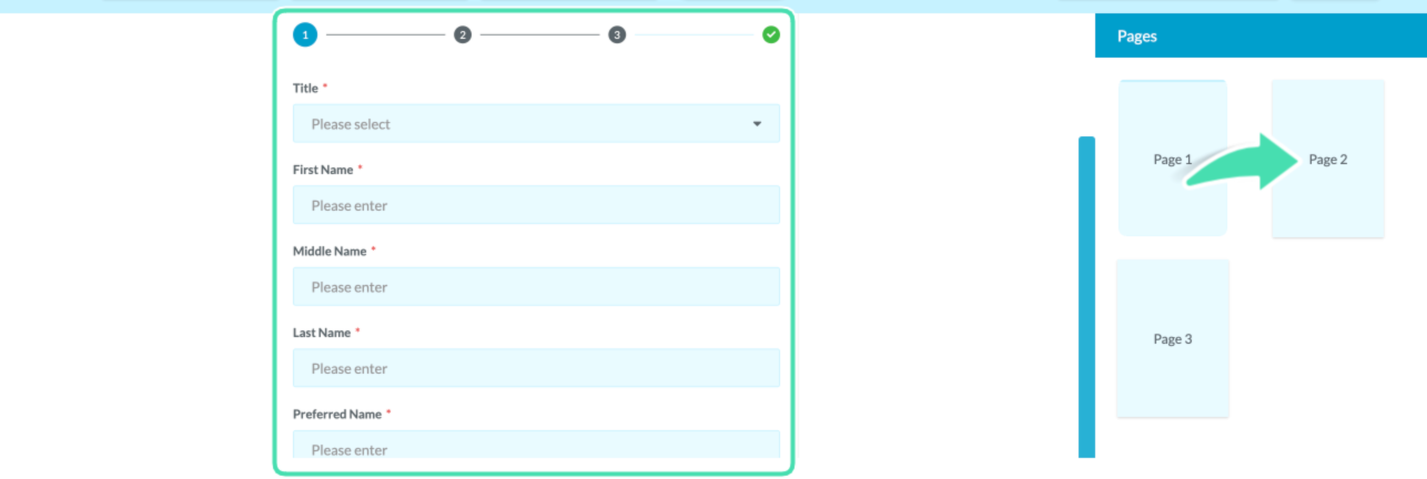 Patient form page preview navigation