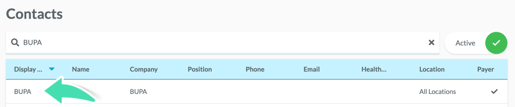 Select contact for consolidated billing