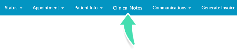 Clinical Notes option in Classic Appointment screen in Nookal