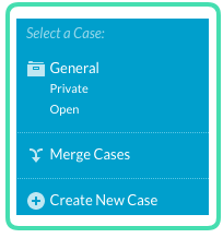 Select case screen within client clinical notes