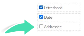 Addressee field enabled in Nookal letter editor interface