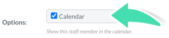 Calendar access checkbox in staff provider settings