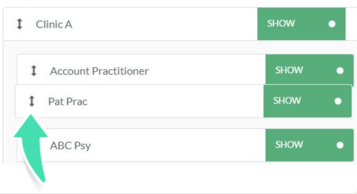 Drag provider column to reorder the Calendar