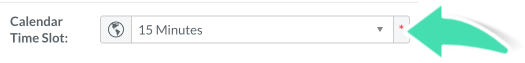 Calendar time slot dropdown in location settings
