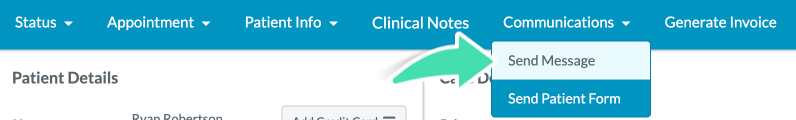 Select Send Message in Classic Appointment View