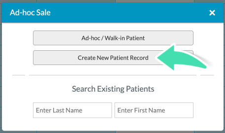 Add an ad-hoc sale for a new Patient