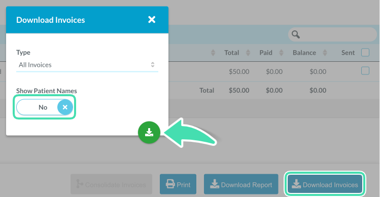 Download bulk invoices