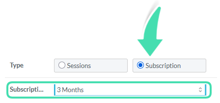Set a subscription timeframe if required