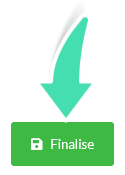 Finalise button for completing a clinical note