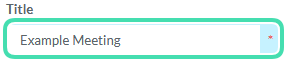 Title field for a new event