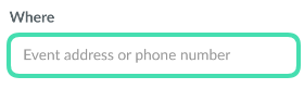 Where field for entering an event location