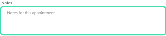 Notes field for an event