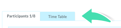 Timetable tab on the event details screen