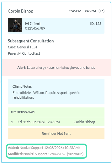 Last Modified options on Appointment Hover