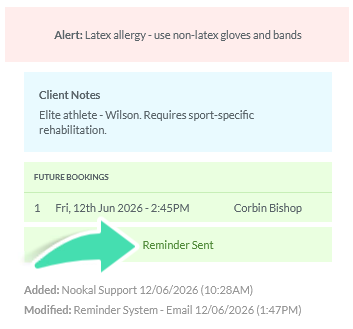 Appointment Hover Reminder Sent