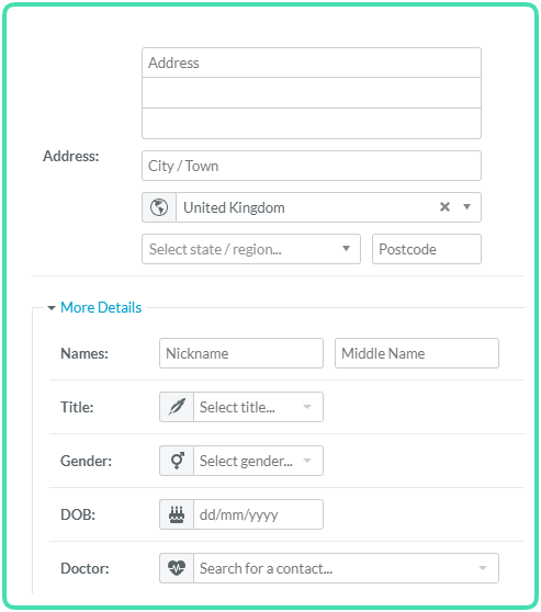 Other options in Patient creation
