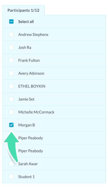 Selecting participants for an Event