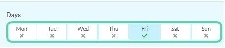 Day selection for a recurring event