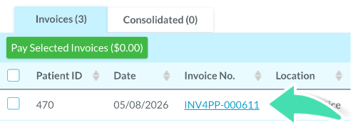 Click invoice to open