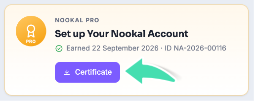 Download Nookal certificate
