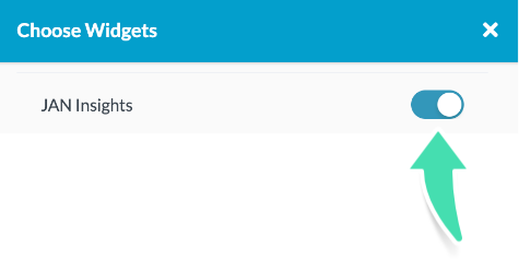 Enable the JAN Insights widget
