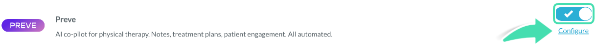 Configure the Preve integration
