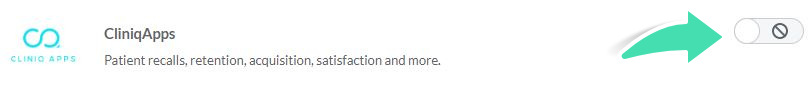 Disable CliniqApps in Nookal